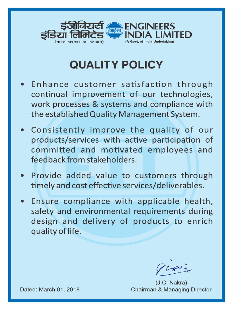 Quality Policy Final.1 | PDF