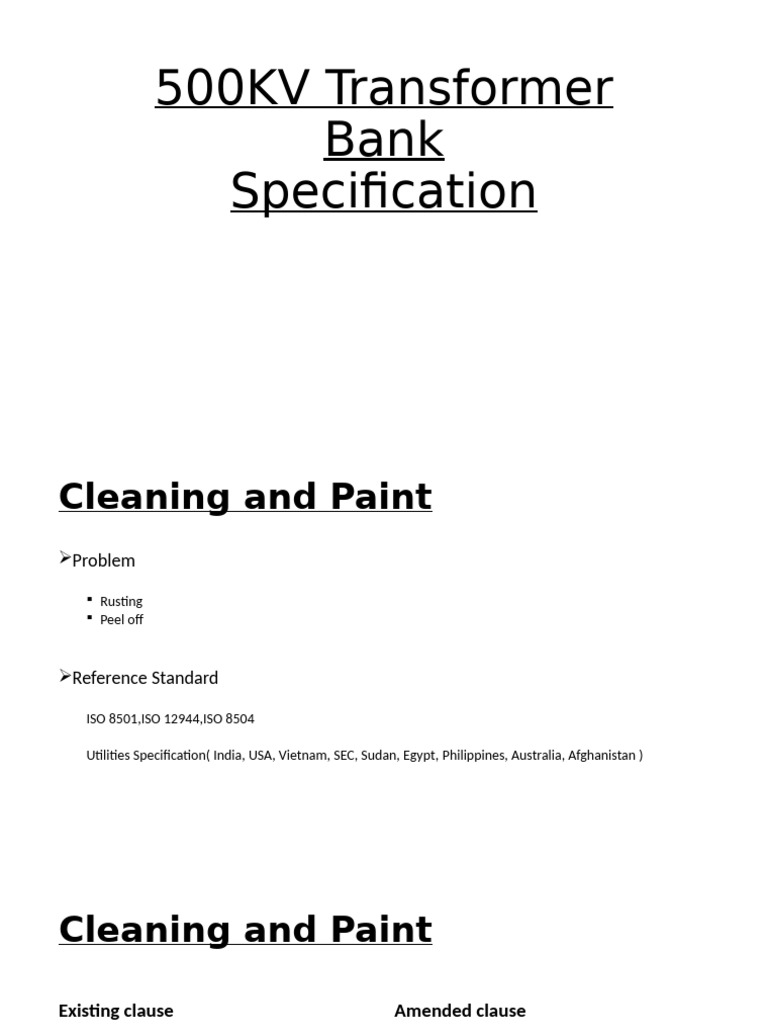 500kV Transformer Cleaning & Bushing Specs | PDF | Paint | Materials