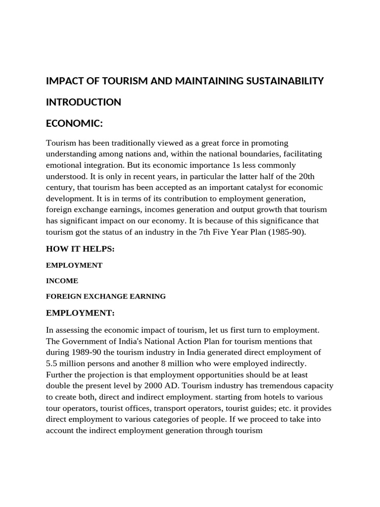 Tourism's Economic and Social Impact | PDF | Tourism | Employment