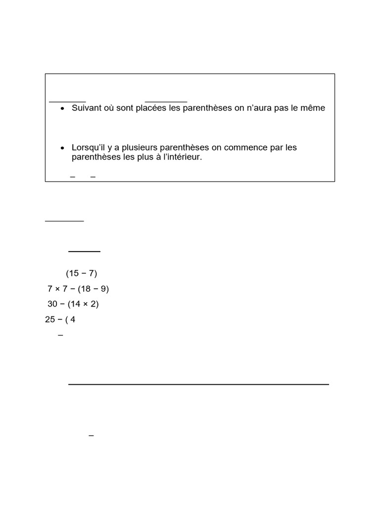 Priorité des opérations en mathématiques | PDF | Méthodes et références ...