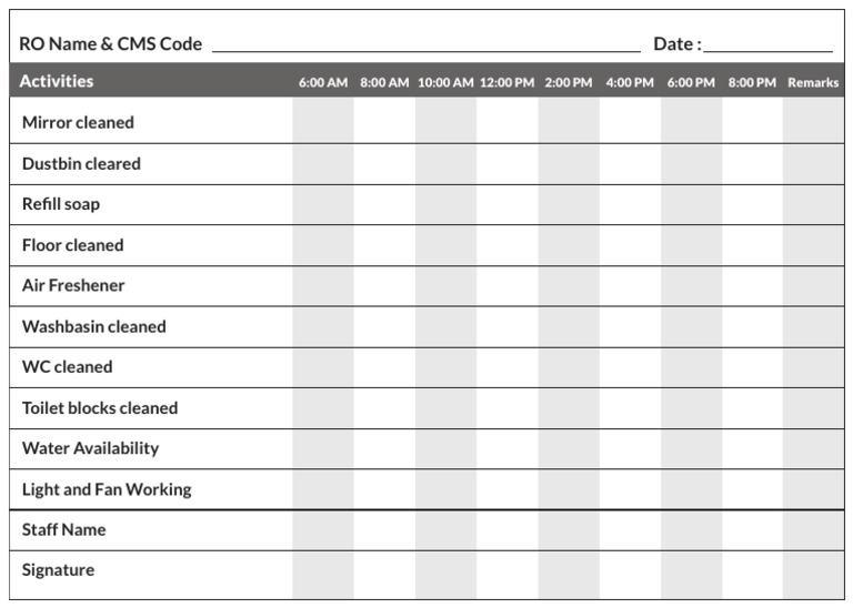 Restroom Maintenance Schedule | PDF | Technology & Engineering