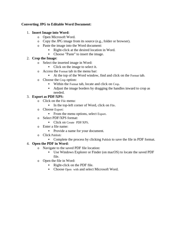 Convert JPG to Editable Word Document | PDF