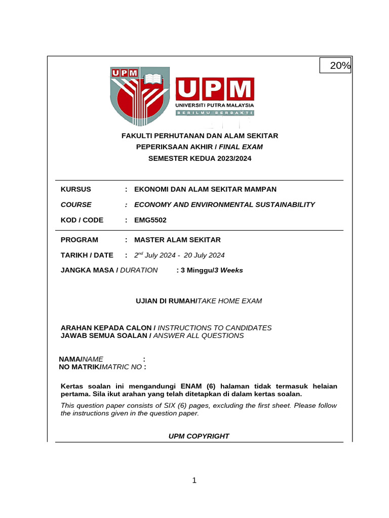 Final Exam 5502 TAKE HOME EXAM 2nd July 24 | PDF