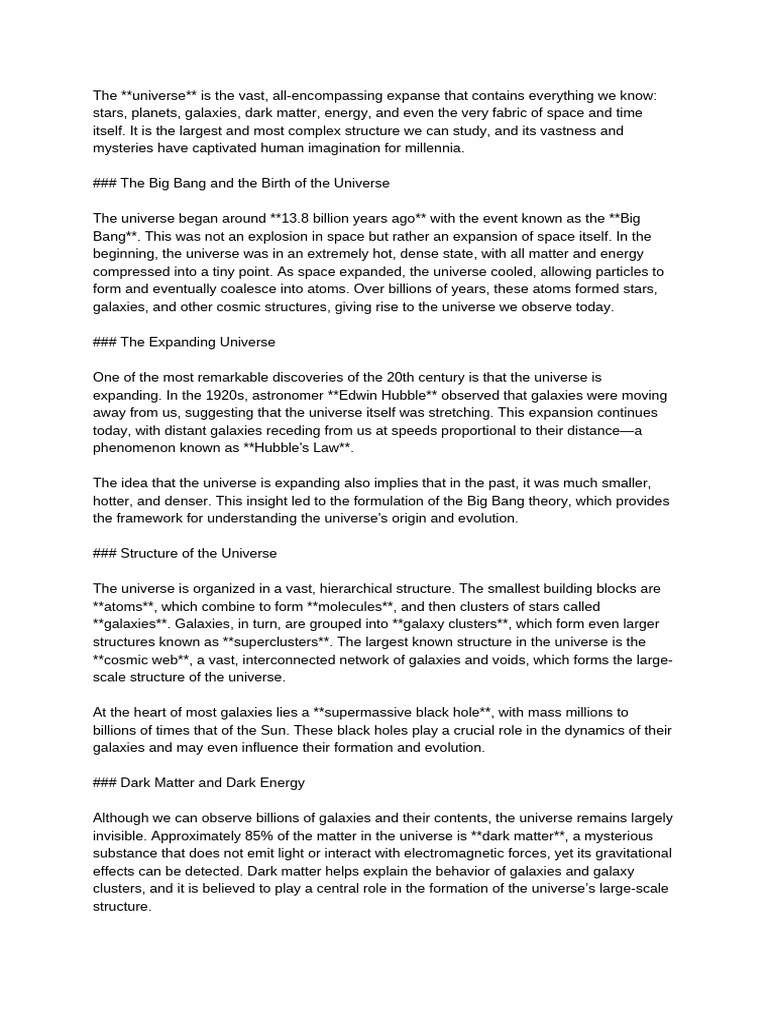 The Universe Pdf Universe Galaxy