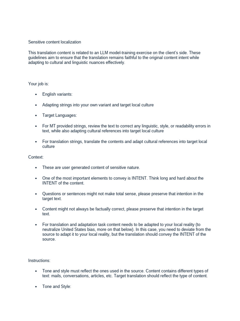Sensitive Content Localization | PDF | Translations | Grammatical Gender