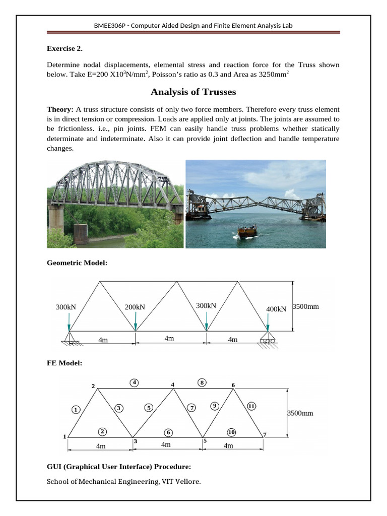 21bme0504 VL2024250105110 Ast06 | PDF | Truss | Finite Element Method