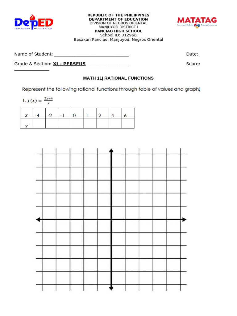 Q1 w1 - Rational Functions | PDF