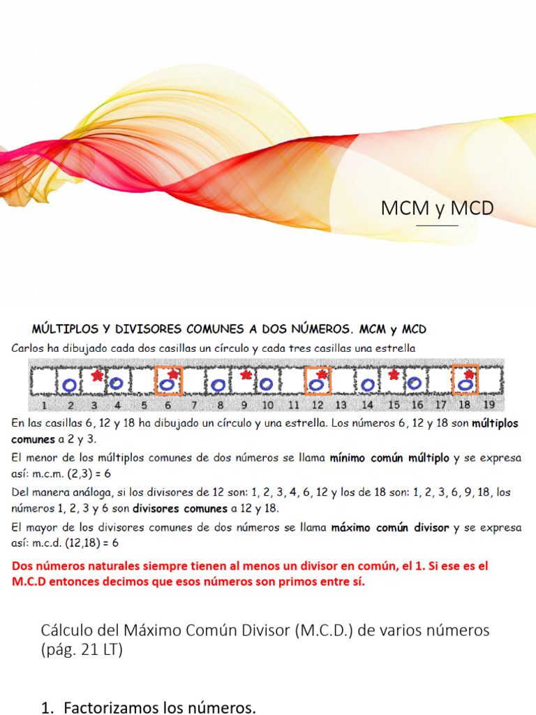 Cálculo de MCD y MCM en Números Naturales | PDF