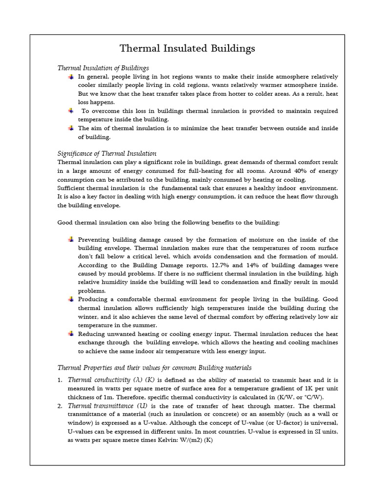 Thermal Insulation in Buildings Explained | PDF | Building Insulation ...