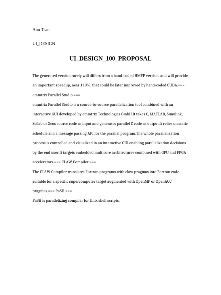 Ui Design 100 Proposal | PDF