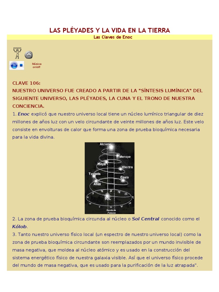 Las Pléyades y La Vida en La Tierra - Clave 106 | PDF | Mitos de la ...