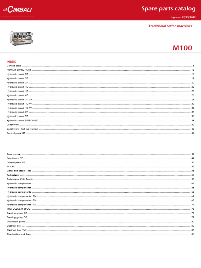 Coffee Machine Spare Parts Guide | PDF | Tap (Valve) | Boiler