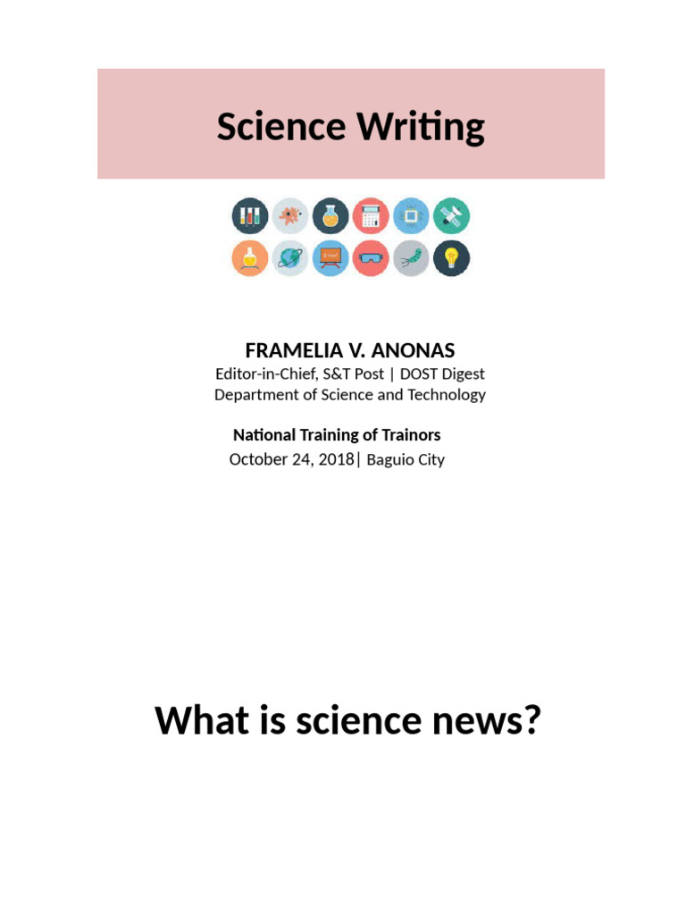 Essentials of Science Writing Training | PDF | Banknote | Paper