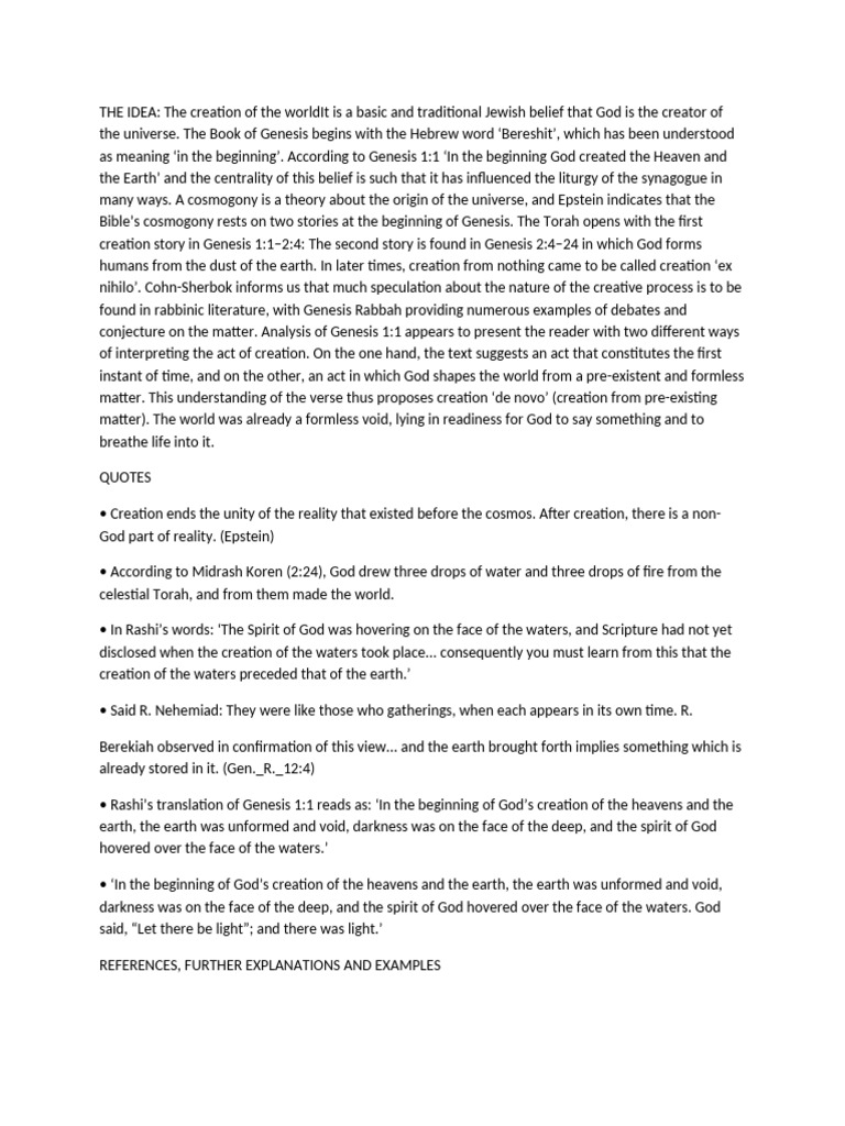 Origin Of Universe Pdf Genesis Creation Narrative Creator Deity