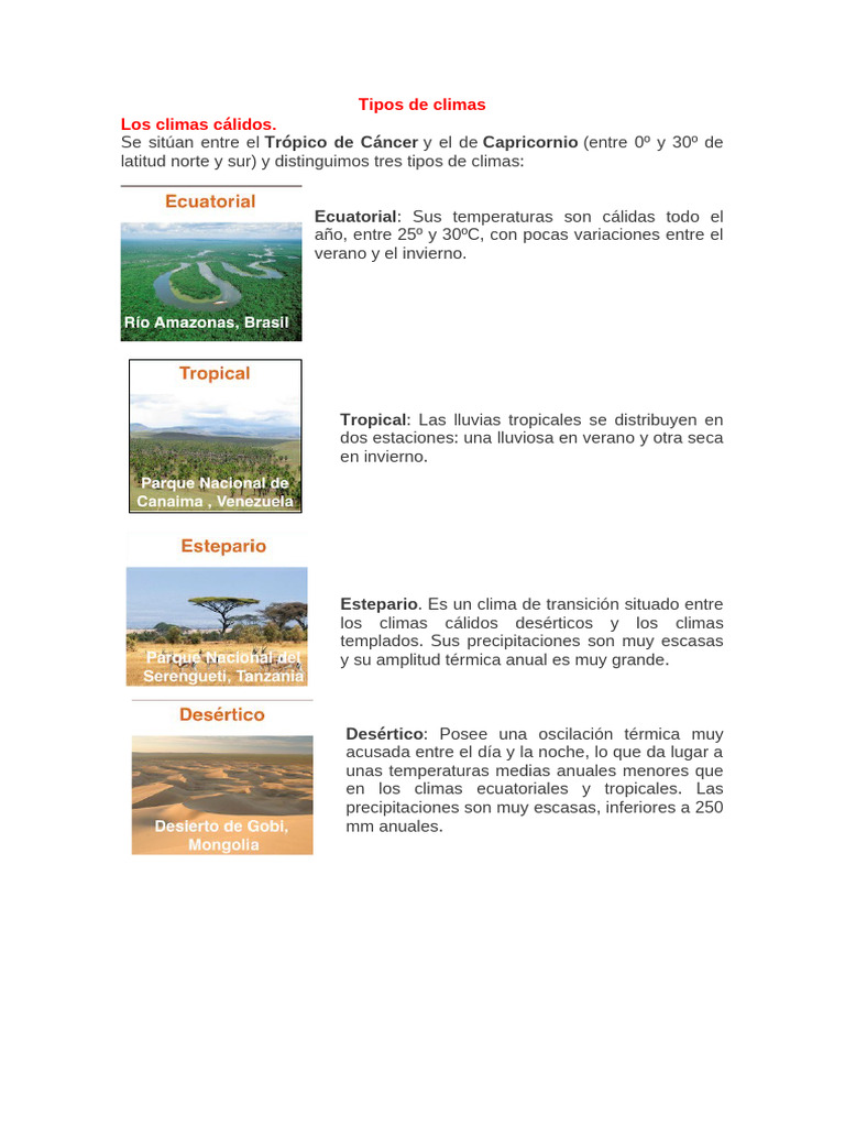 Tipos de Climas 2222 | PDF | Clima | Clima templado