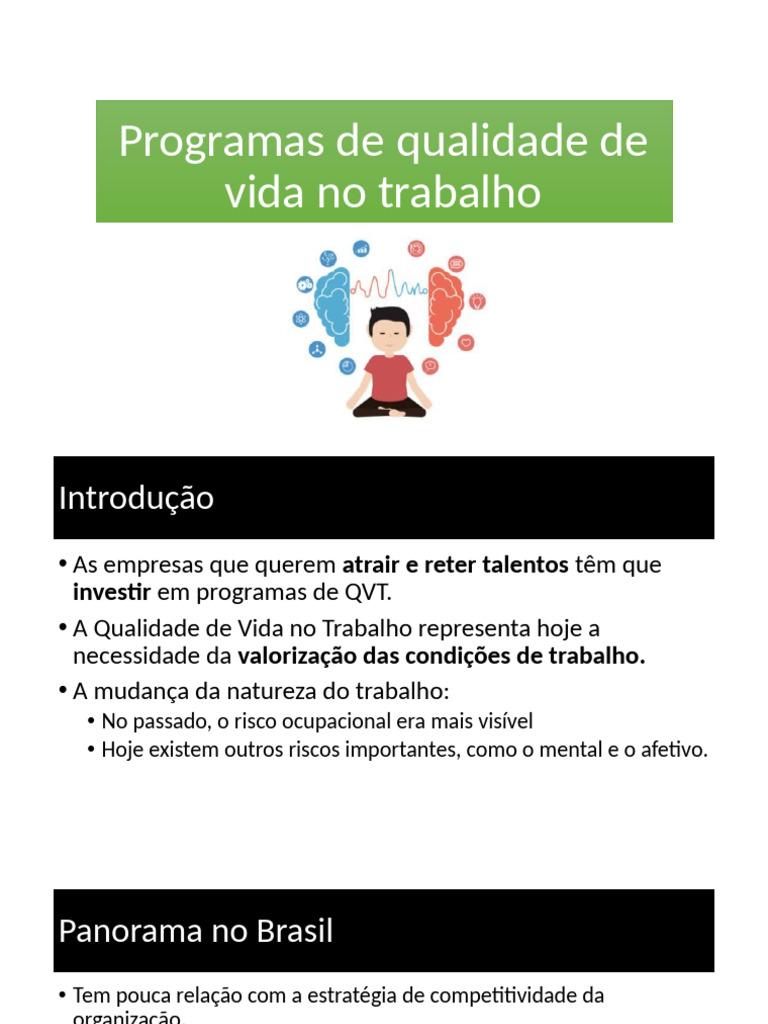 Programas de Qualidade de Vida No Trabalho | PDF | Qualidade (negócios ...
