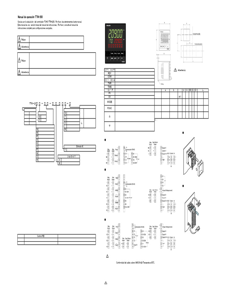 Manual de Operación Controlador TTM-200 | PDF | Relé | Componentes ...