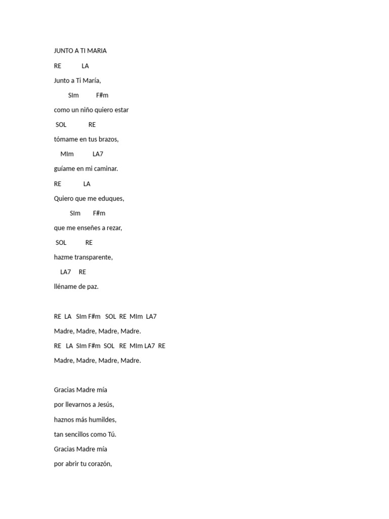 Acordes y letra de 
