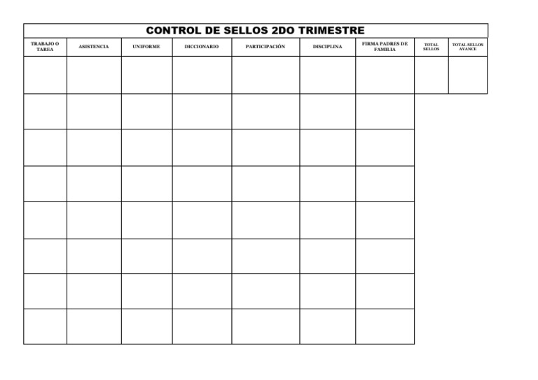 Hoja de Control de Sellos | PDF