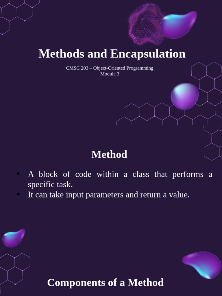 Methods and Encapsulation in OOP | PDF | Art | Computers