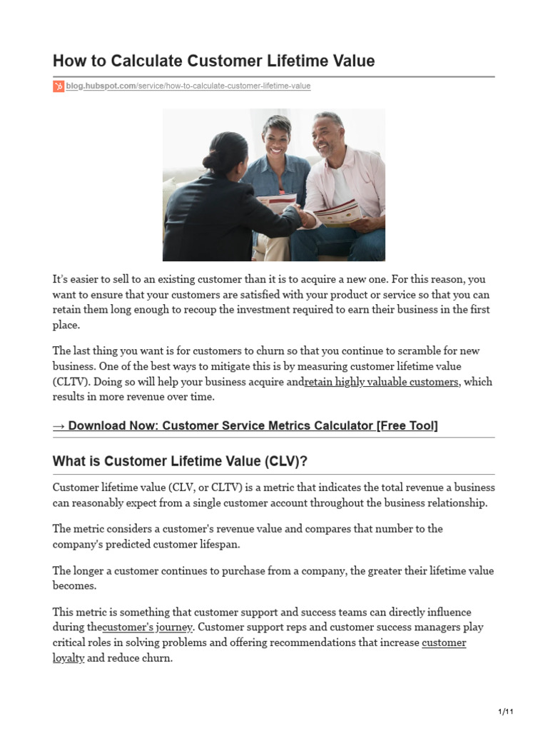 Calculate Customer Lifetime Value Guide | PDF | Strategic Management ...