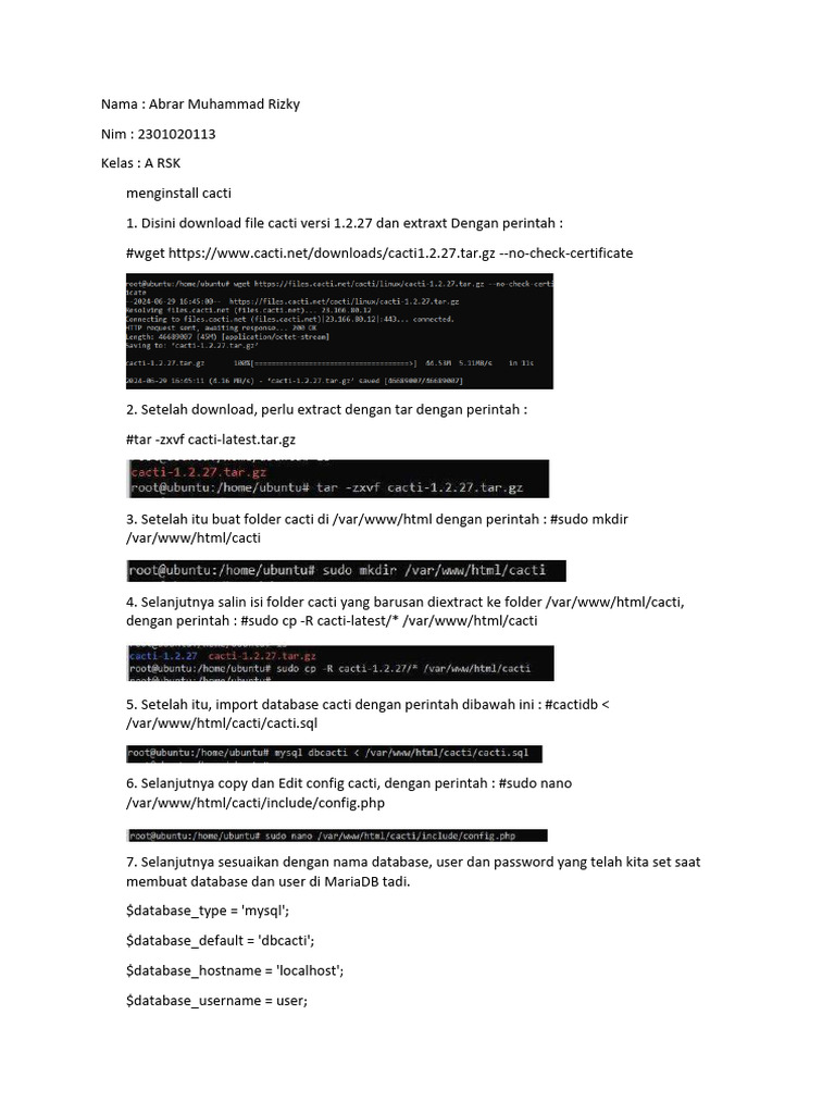 Panduan Instalasi Cacti 1.2.27 di Server | PDF | Komputer