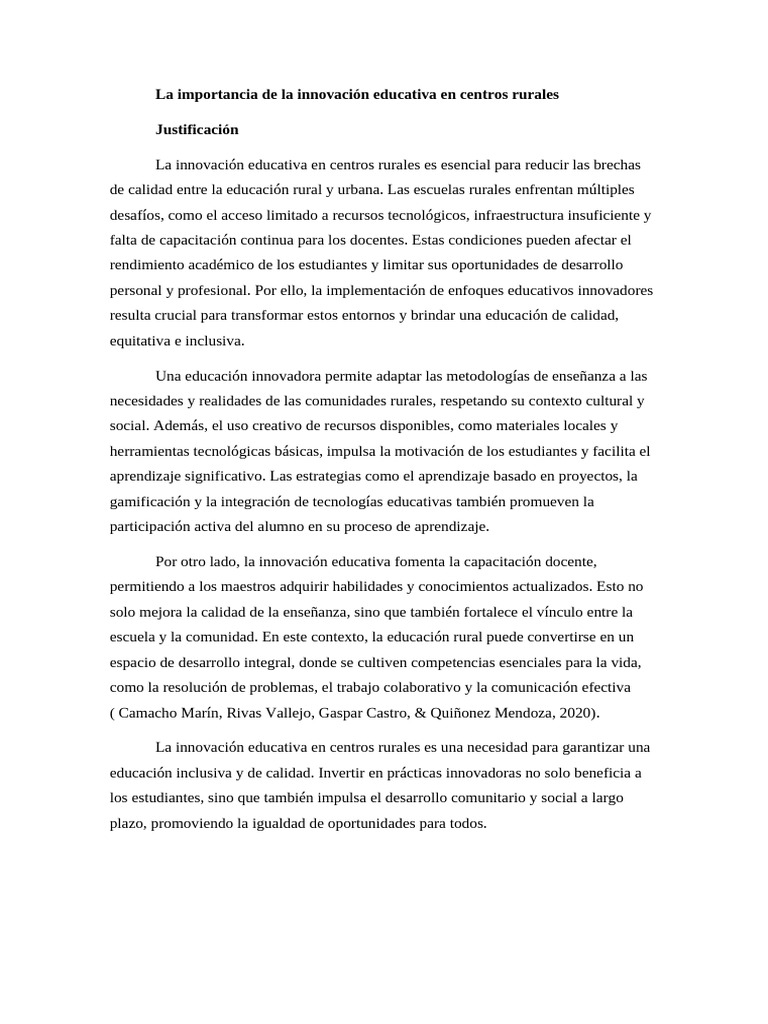 Innovación Educativa en Zonas Rurales | PDF | Enseñando | Maestros