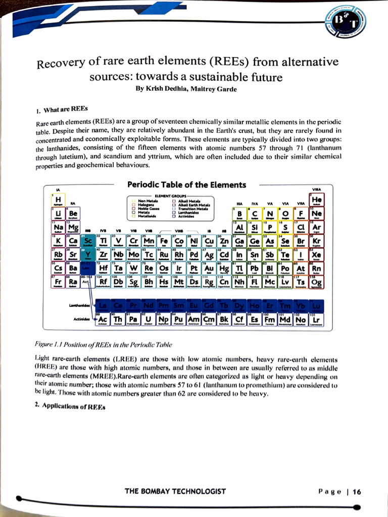 REE Article BT Magazine | PDF | Physical Sciences | Materials