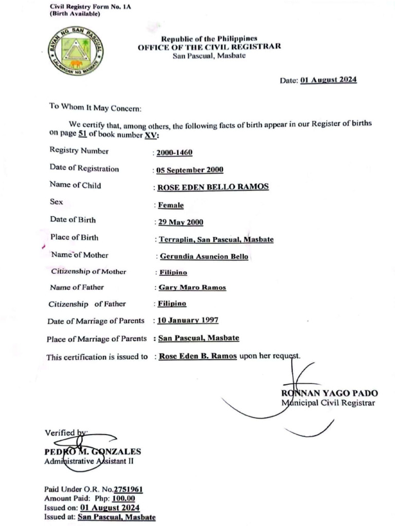 Form 1a. B | PDF