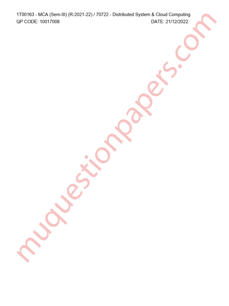 Distributed Systems & Cloud Computing Exam | PDF | Distributed ...