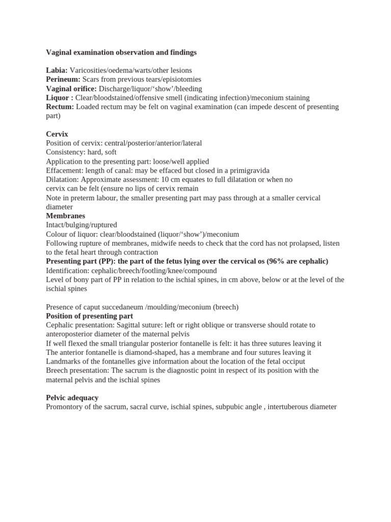 Comprehensive Vaginal Exam Guide | PDF