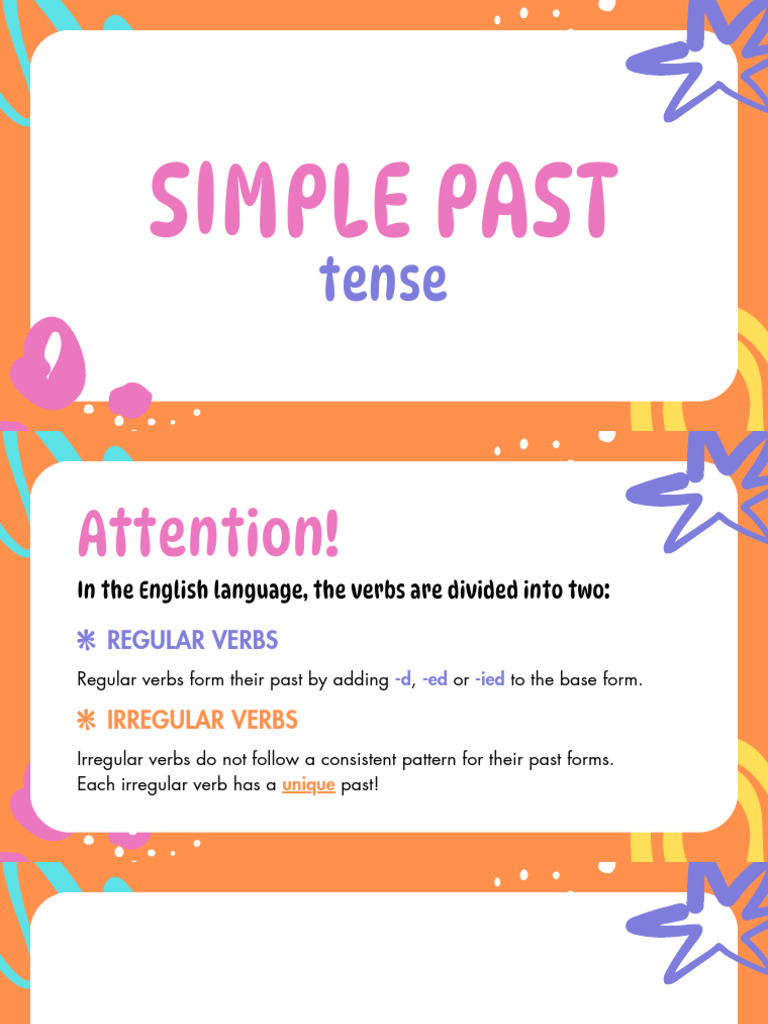 PT2 - Simple Past Regular + Irregular Verbs | PDF