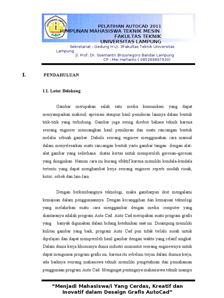 Contoh Proposal Autocad HIMATEM UNILA