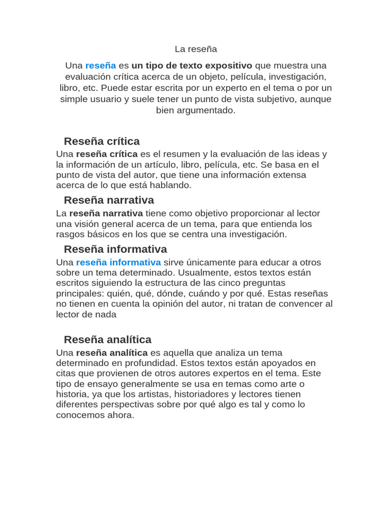 La Reseña | PDF