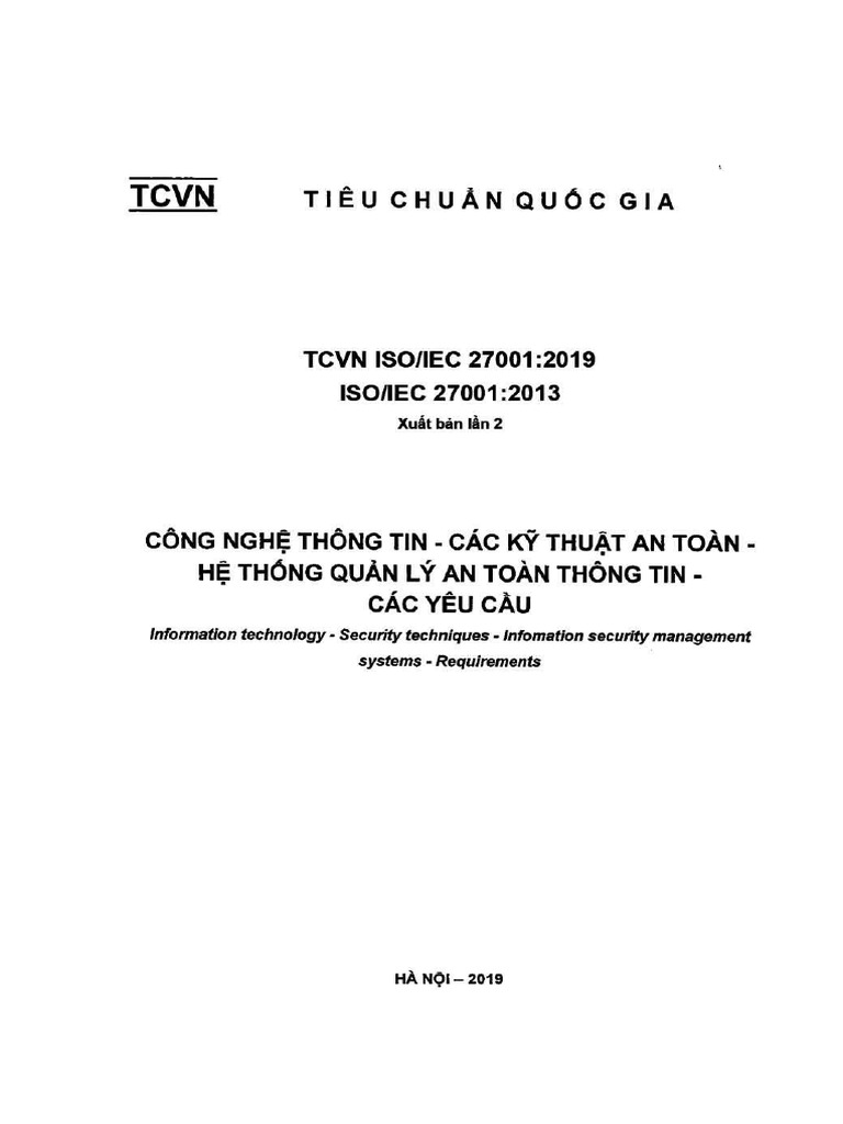 TCVN Iso 27001 2019 | PDF