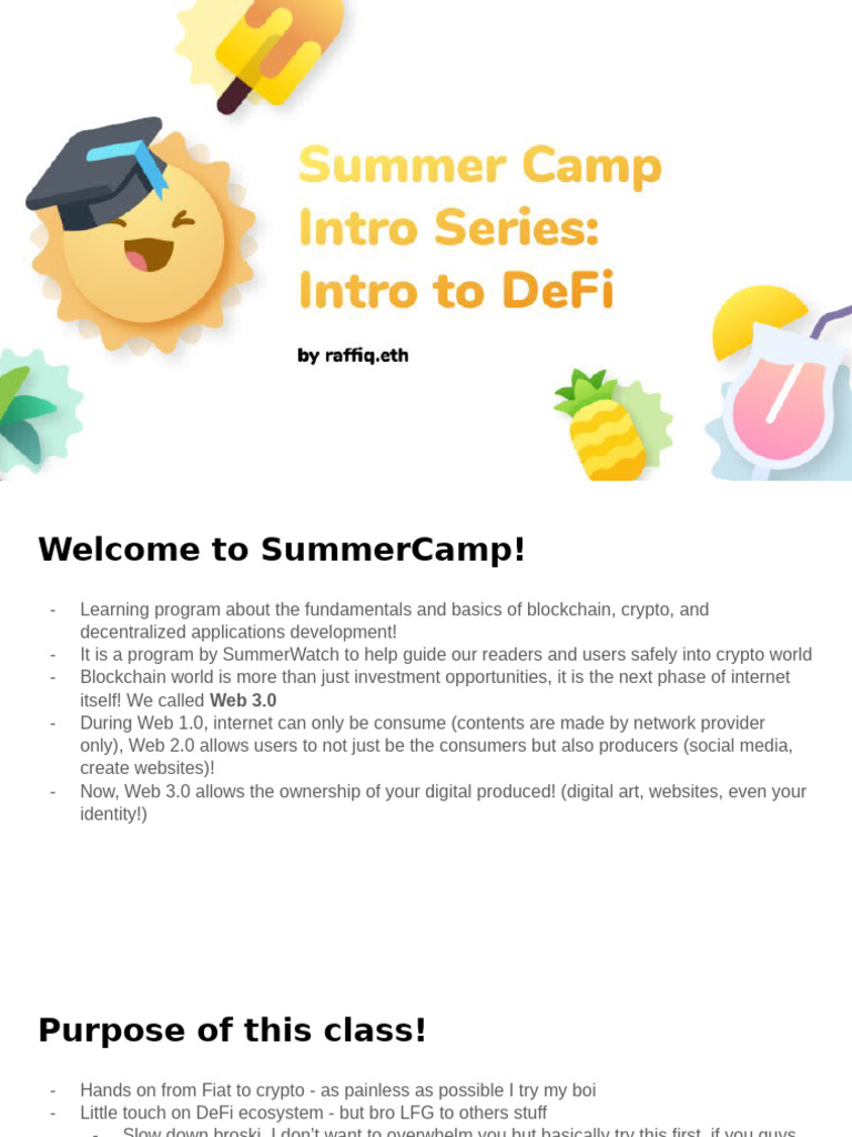 Summer Camp Sunday Pdf Cryptocurrency Money