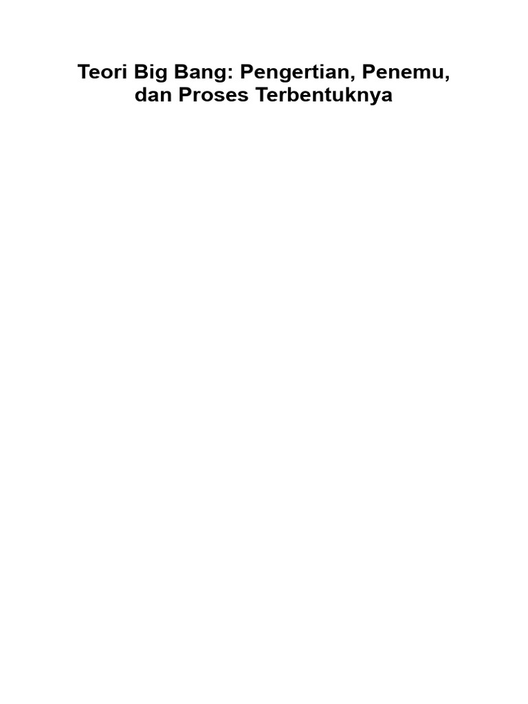 Teori Big Bang | PDF