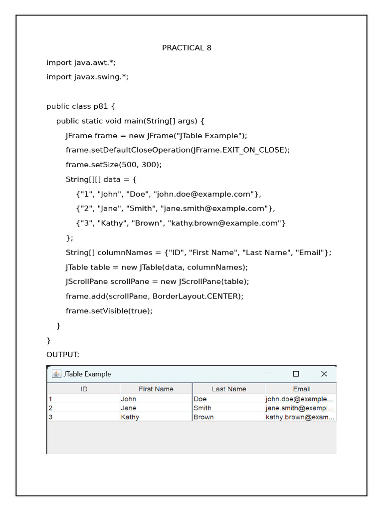 Practical 8 | PDF | Plataforma Java | Bibliotecas de computadoras