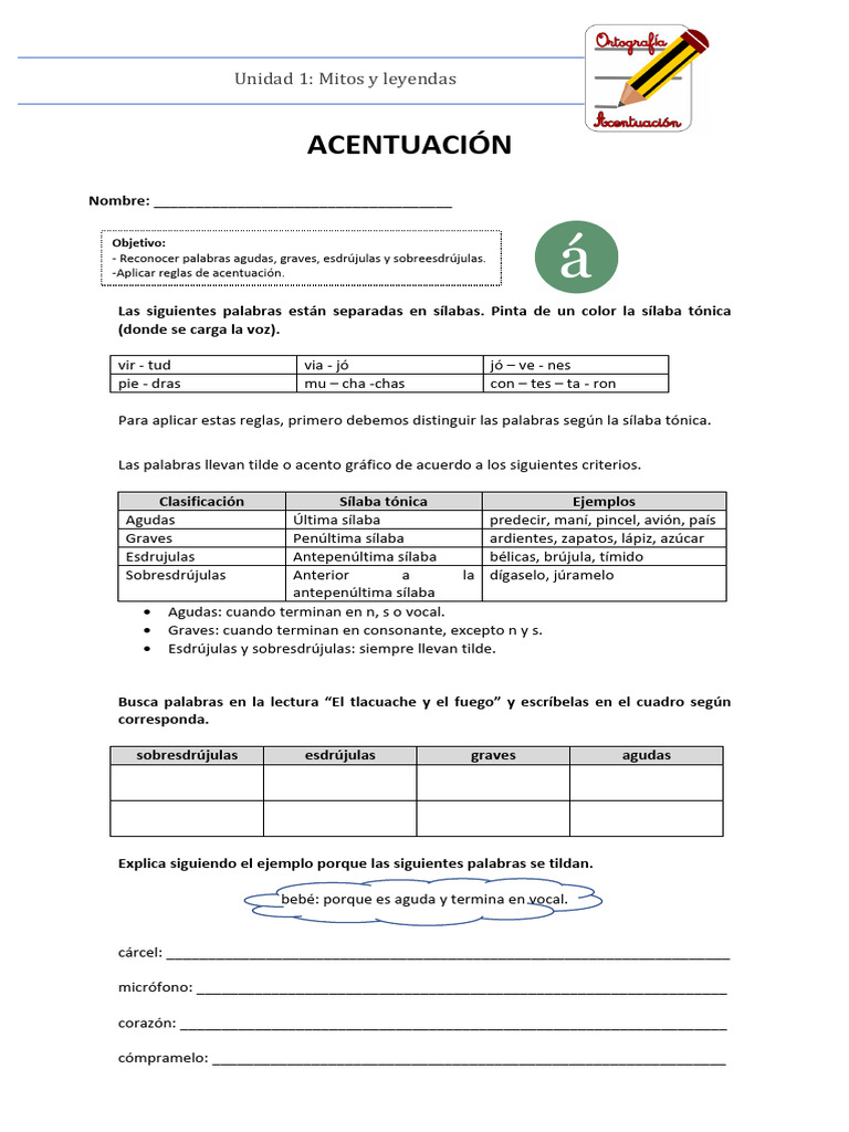 Reglas de Acentuación en Español | PDF | Estrés (lingüística) | Voz humana