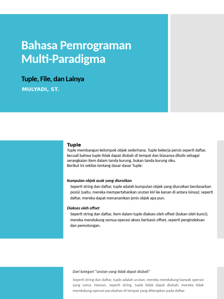Dasar-dasar Tuple dalam Pemrograman Python | PDF | Komputer