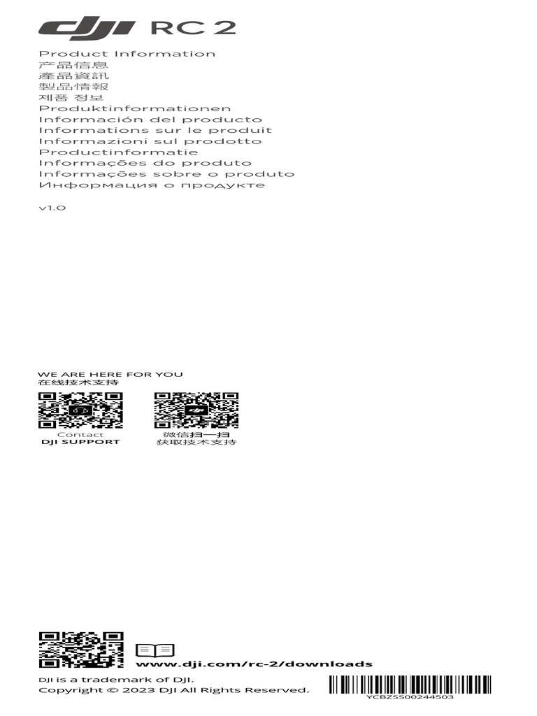 DJI RC 2 Product Information Multi | PDF