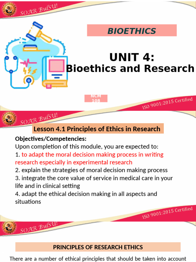 Principles of Bioethics in Research | PDF | Informed Consent ...
