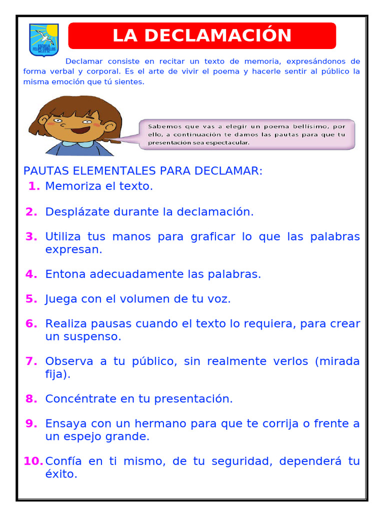 Pautas Esenciales para Declamación | PDF