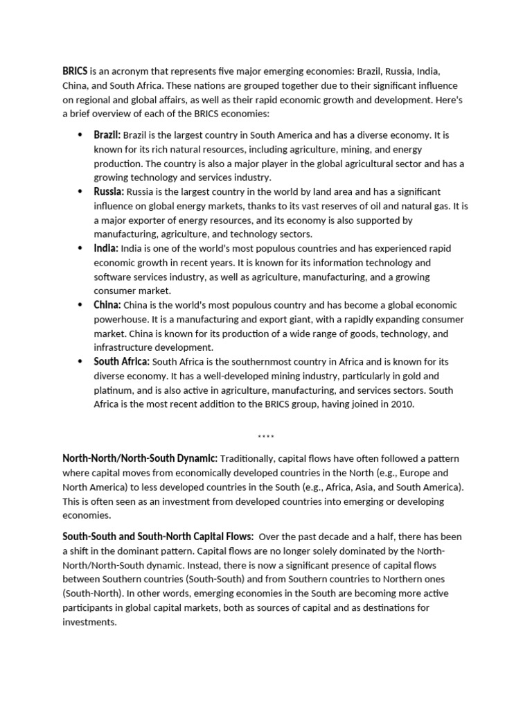 Overview of BRICS Economies and Dynamics | PDF | Bric | Economies
