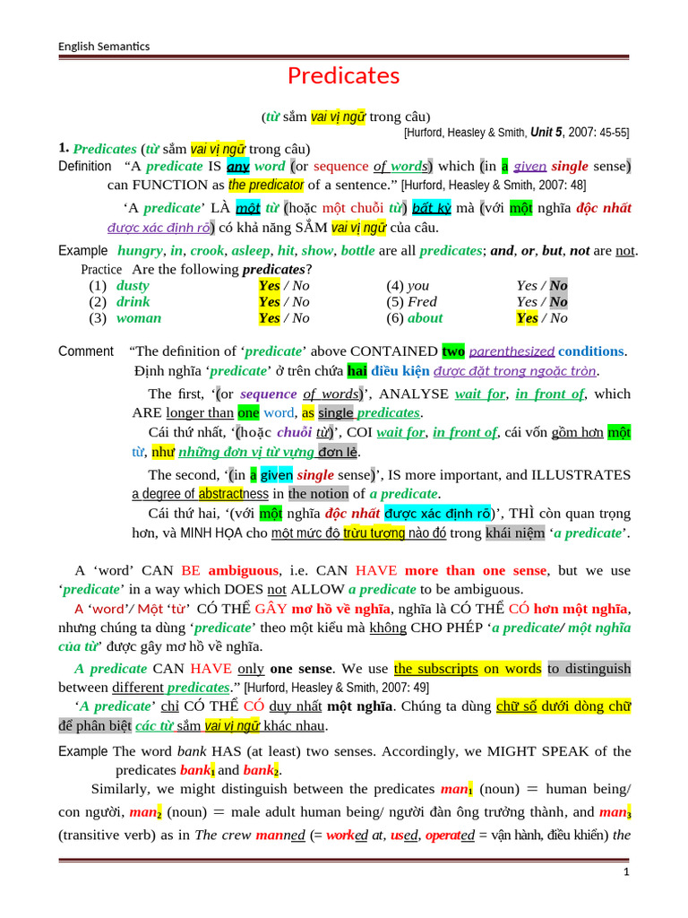 5 Predicates | PDF