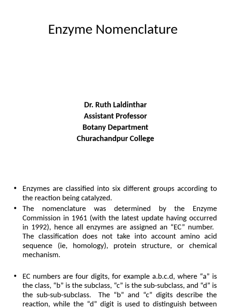 Enzyme Nomenclature | PDF | Science & Mathematics