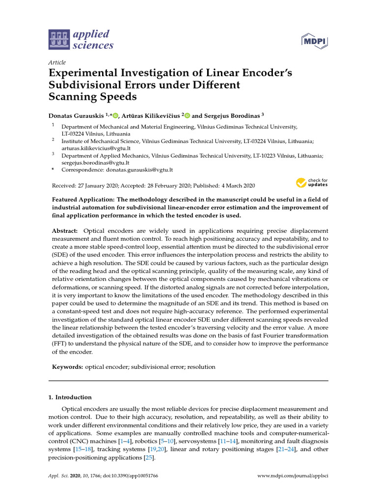 Subdivisional Errors in Linear Encoders | PDF | Electronics ...