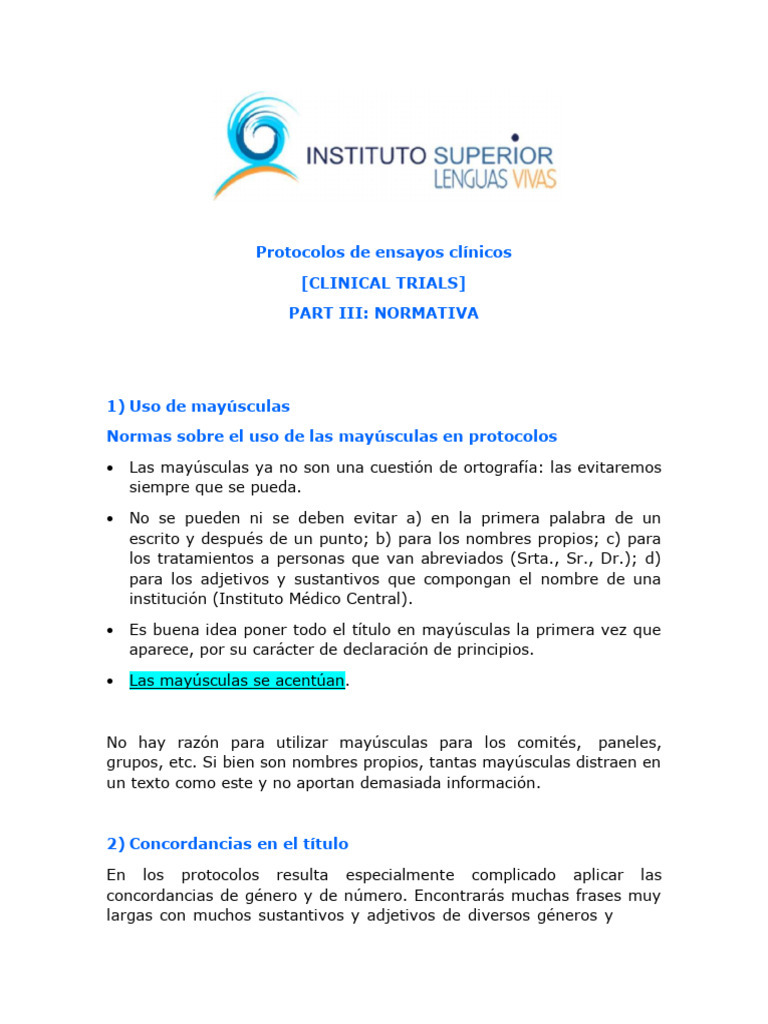 Normativa en Protocolos de Ensayos Clínicos | PDF | Caso de carta ...