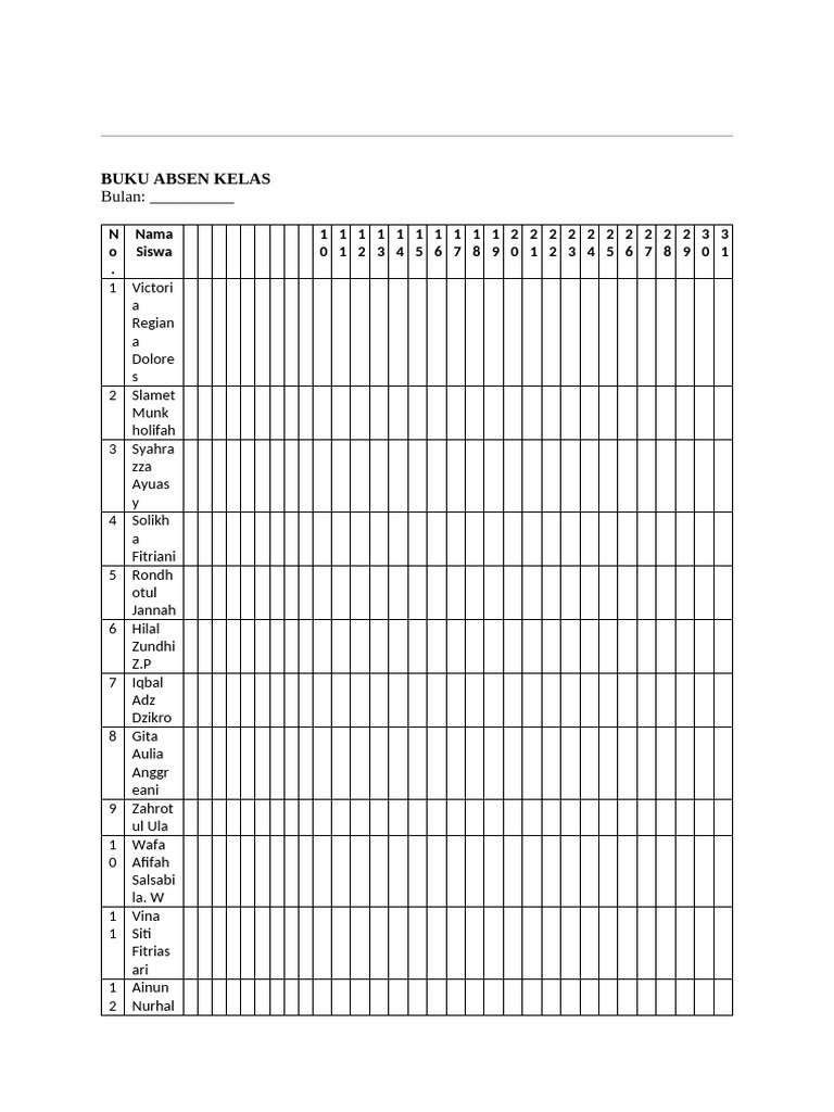 Buku Absensi | PDF