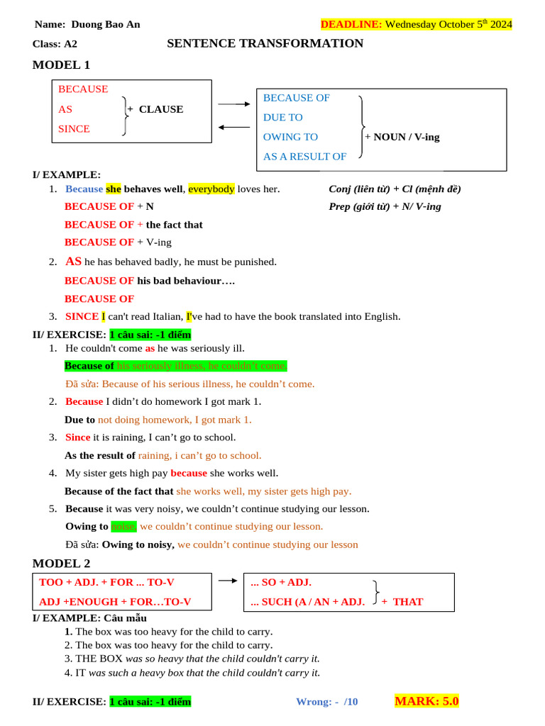 Sentence Transformation Exercises | PDF | Grammar | Syntax